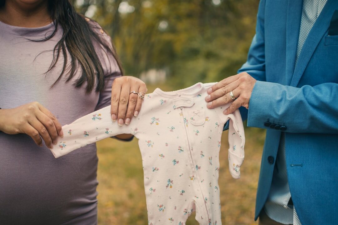 couple shopping for baby items